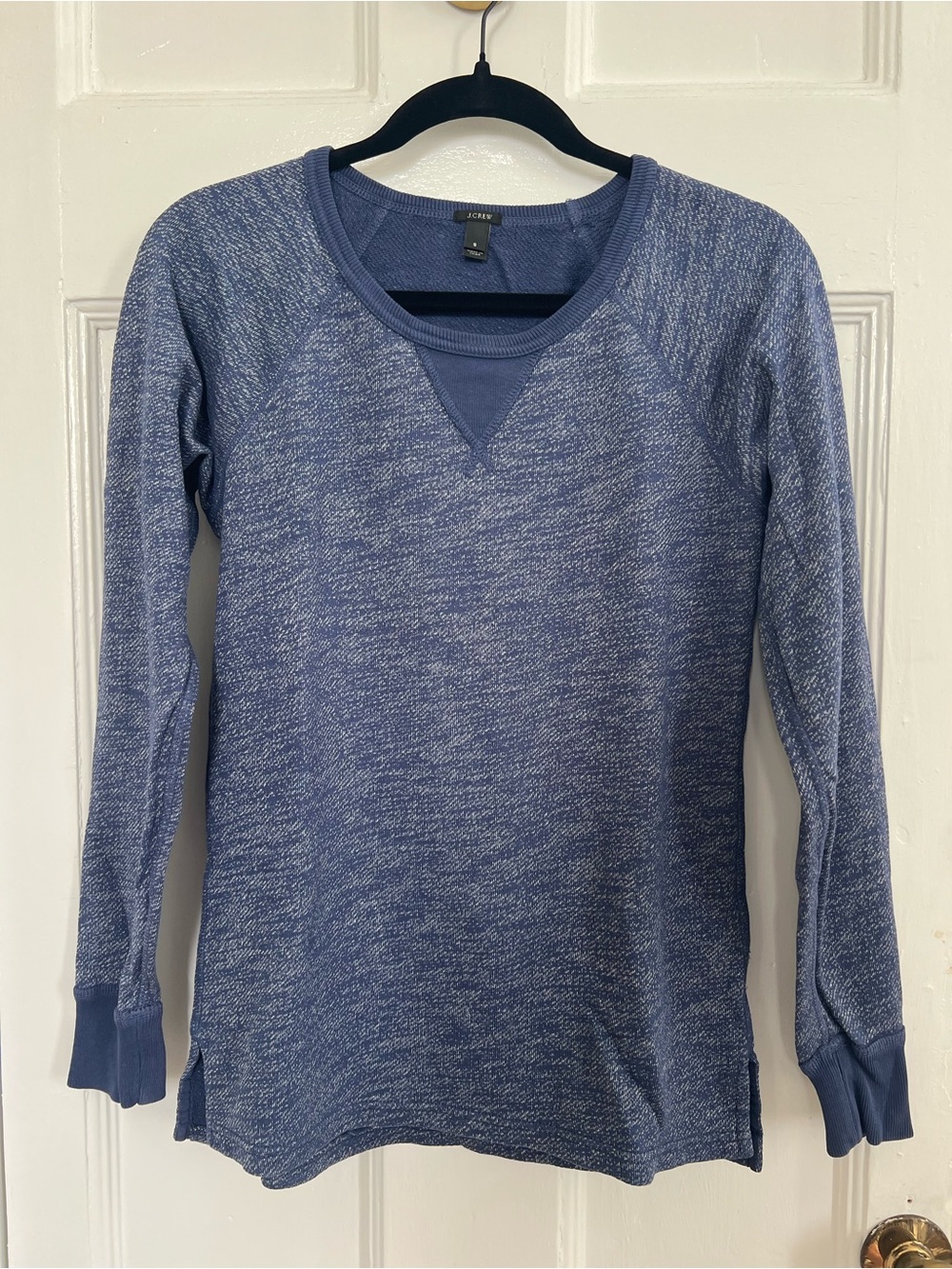 J. Crew Heathered Blue Crewneck Sweater